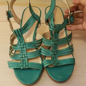 Franco Sarto teal color heels